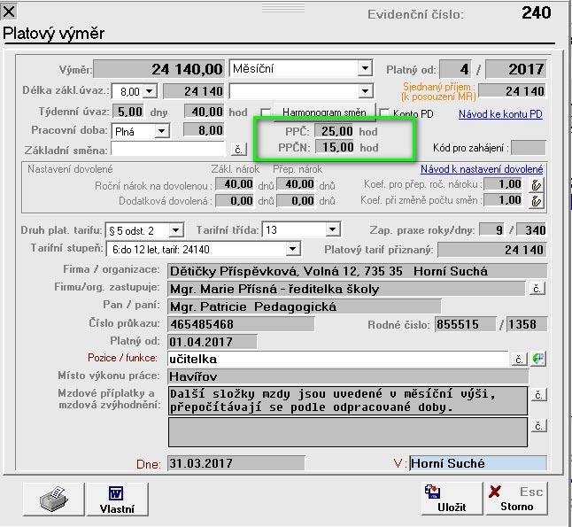 Journal 23 Dále byly pro zaměstnance příspěvkových organizací rozšířeny i následující údaje