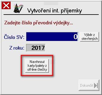 Rovněž lze využít nové identifikační štítky pro výběr skupiny skladových karet.