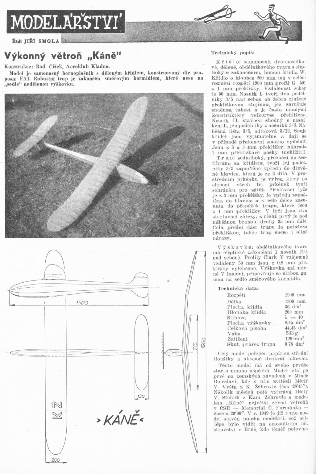 Článek z časopisu Letectví 1949 Chybný údaj v