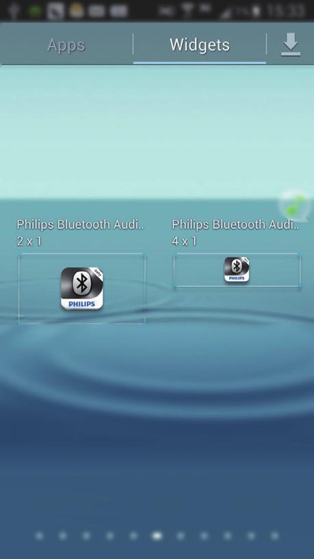Apps Aktivace funkce Bluetooth v aplikaci Philips Bluetooth Audio Connect Přidání zařízení AS170 na domovskou obrazovku Poznámka Zapněte zařízení AS170.