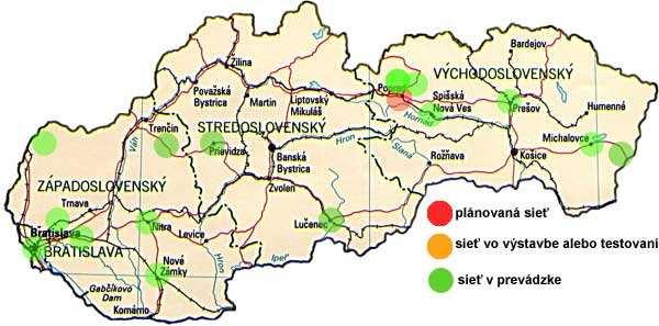 Pevný rádiový prístup - WiFi Širokopásmový prístup je dostupný na mnohých miestach Slovenska.