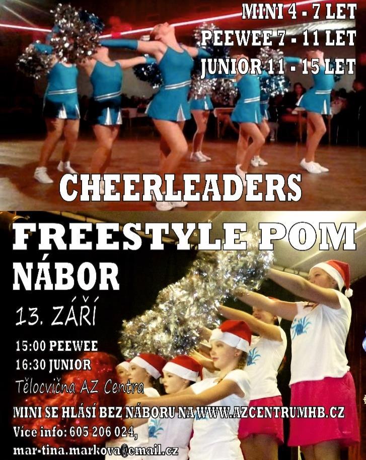 Do kroužků zaměřených na sportovní cheerleading, kategorie Cheerleaders Team rádi uvítáme i chlapce, což je to v jiných týmech sdružených při ČACH již zcela běžné.