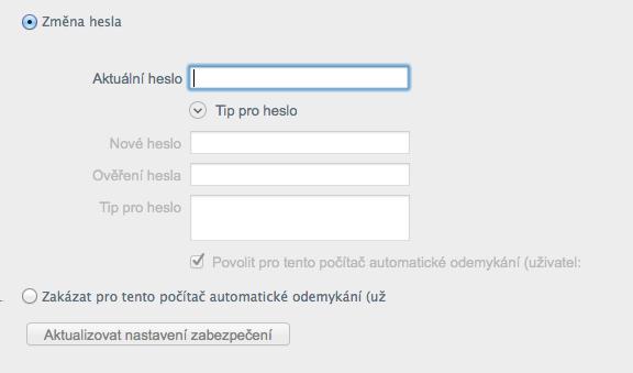 Uzamknutí a odemknutí disku 3. V dialogovém okně Upravit nastavení zabezpečení vyberte možnost Změna hesla. Zobrazí se dialogové okno pro změnu hesla. 4.