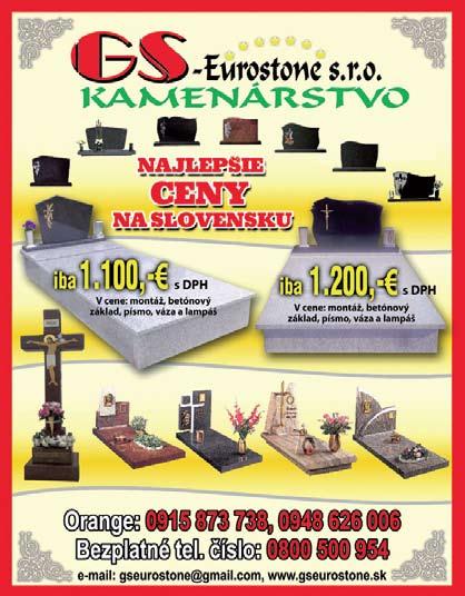 61 27 www.nahrobnekamene.eu 33-0093X31 0917 217 174 AJ BEZ ZNALOSTI CUDZIEHO JAZYKA volajte z pevnej linky, T-Mobile, O2 aj cez víkend a sviatky 24 hod.