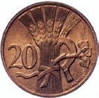 Španiel Ḑ 2 g, Ø 18 mm, CuZn Ḋ M&CH CSR2-20HALL1947 Ḏ R! Vzácná! Výjimečná zachovalost! / Rare!