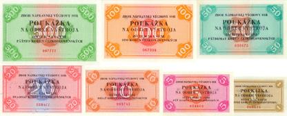 Nápravnovýchovný ústav Ilava Prison vouchers 1981 (8 pcs).