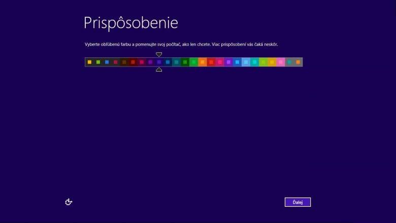 1. Prispôsobenie Vyberte farebný motív pre systém. Zadajte názov PC.