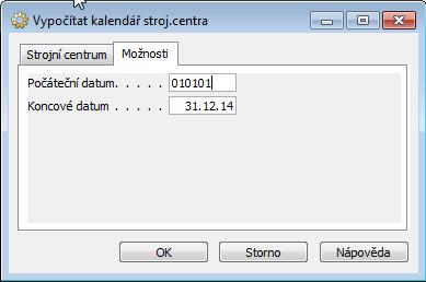 Jděte do jakékoliv karty Strojního centra (Výroba->Kapacity) a následně na tlačítku Plánování vyberte Kalendář a v tomto