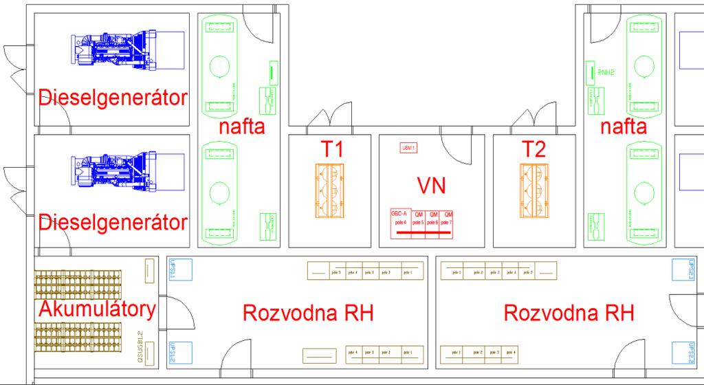 pod zdvojenou podlahou. Na datovém sále a v místnosti pro UPS, je použit technologický podhled, sloužící k odvádění ohřátého vzduchu od technologií z teplé uličky.