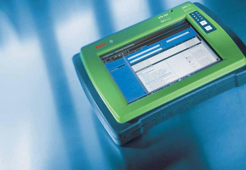Diagnostika elektronických systémů Bosch-Diagnostics KTS 650/651 Nejmodernější zařízení pro diagnostiku elektronických systémů na bázi průmyslového PC; 12,1" barevný TFT dotykový displej s vynikající