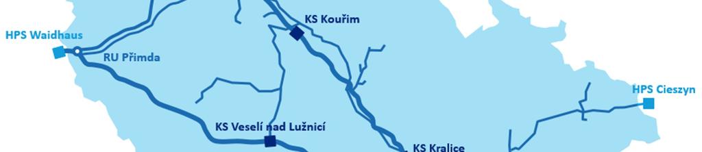 1 Popis přepravní soustavy provozované společností NET4GAS Společnost NET4GAS provozuje plynovody pro mezinárodní tranzitní a vnitrostátní přepravu o celkové délce cca 3 820 km, se