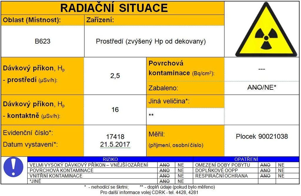 - R-p íkaz zvláštní Na terminálu elektronické osobní dozimetrie se volí stanovený typ R-p íkazu.