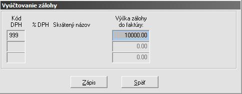 - v tabuľke je potrebné zapísať kódy DPH a zároveň kódy PD, s ktorými bude ZDF vystavená. ZDF je možné vystaviť len na celkovú sumu úhrady, ktorá nebola doposiaľ zúčtovaná.