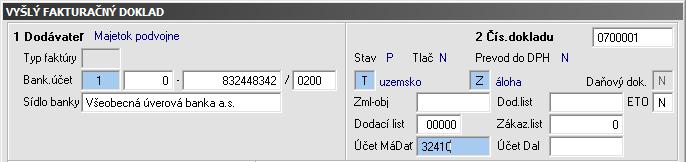 evidencie DPH. V prípade, že na vyšlej faktúre bola zúčtovaná ZF, program zníži v PD hodnotu pohybu 750 o vyúčtovanú hodnotu.