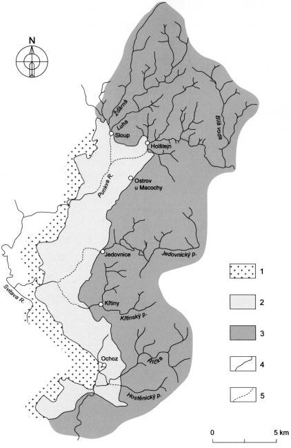 Fig. 2. Modern hydrography of the Moravian Karst.