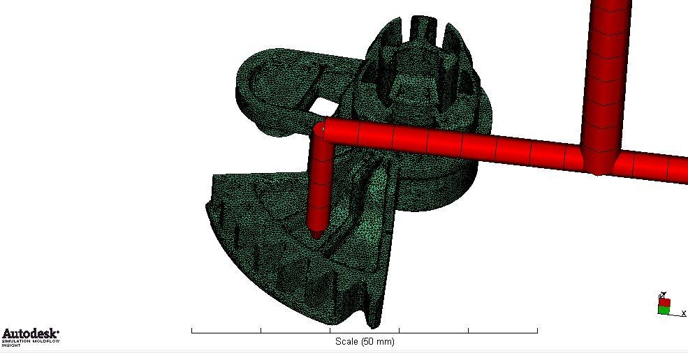 UTB ve Zlíně, Fakulta technologická 95 Obr. 93. 3D model výrobku pohled ze spodu. 5.5.1 Umístění vtokového systému a vtokového ústí Vtokové ústí zvolil zákazník na přední stranu výrobku do prostředního vybrání.