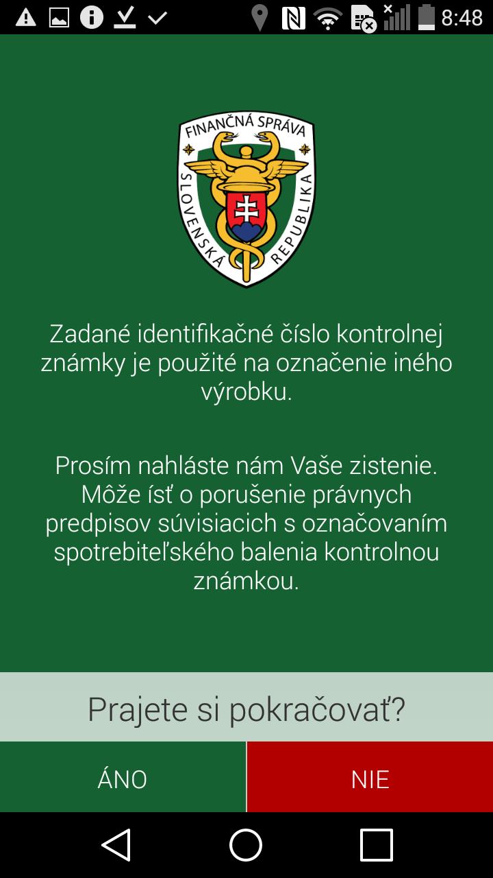 S t r a n a 13 3.4 Rozhodovacia obrazovka Obrazovka sa zobrazí v prípade, ak overované ID KZ nie je evidované v systéme ISKZ.