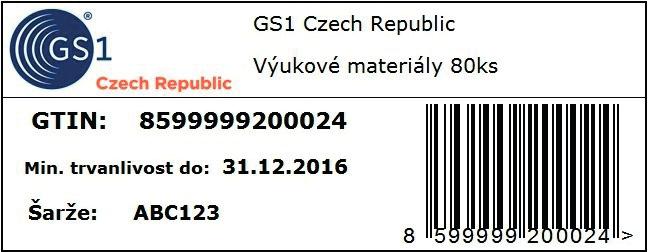Identifikace obchodní jednotky bez doplňkových údajů v čárovém kódu Každá obchodní jednotka má přidělen svůj vlastní jedinečný kód ve struktuře GTIN-13, který musí být vždy odlišný od kódu na