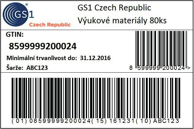 Druhou možností je identifikace obchodní jednotky včetně potřebných doplňkových informací s využitím symbolu GS1-128 při aplikaci základního GTIN - AI (01) a příslušných doplňujících informací
