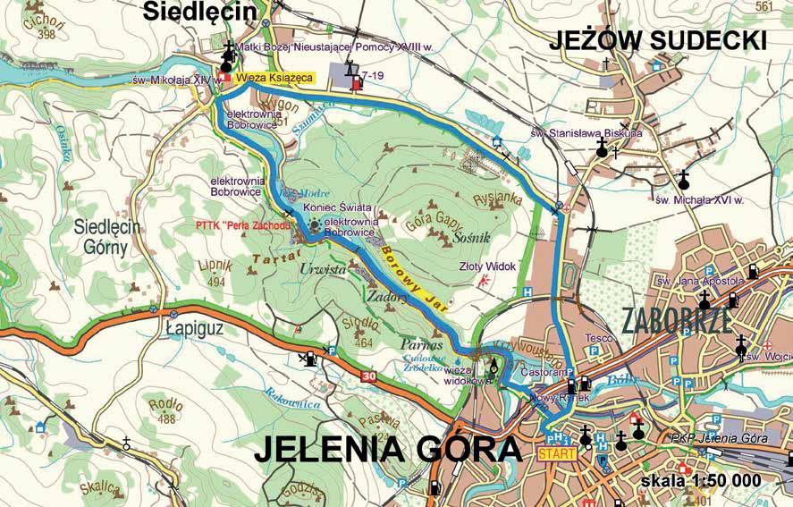 2. Jelenia Góra Siedlęcin Vzdálenost: km Stupeň