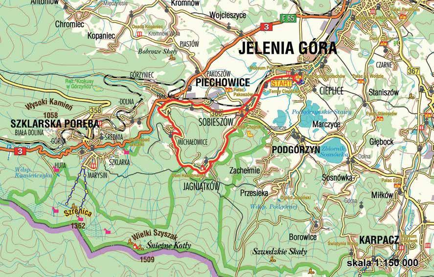 . Cieplice Michałowice Vzdálenost: 20 km Stupeň obtížnosti: