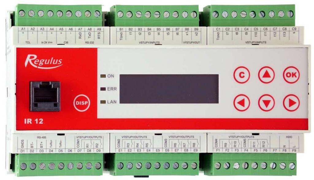 Technický popis regulátoru IR 12 Verze IR12 CTC 400 Regulátor IR 12 (verze IR12 CTC 400) je regulátor topné soustavy s tepelným čerpadlem značky CTC a solárním systémem.