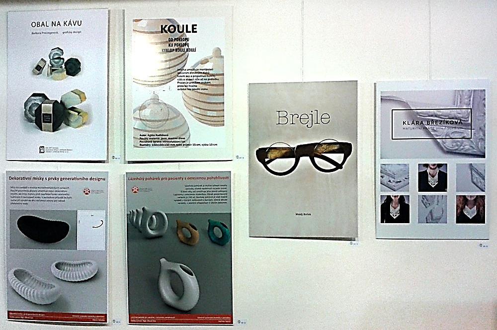 Naše soutěžní práce na Studentském designu 2017 v Praze Střední škola průmyslová a umělecká, Opava, příspěvková organizace, V Galerii kritiků v Paláci Adria v Praze
