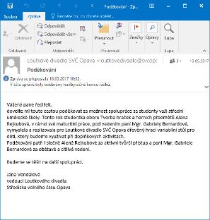 pro děti vyrobené žákyní čtvrtého ročníku
