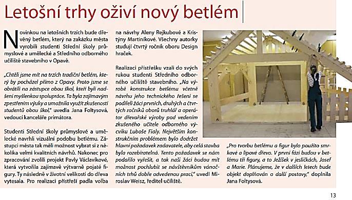 Ve čtvrtém ročníku naváží na práci svých loňských kolegů a vytvoří další tři plastiky pro víceletý projekt spolupráce školy s odborem kanceláře primátora našeho města.