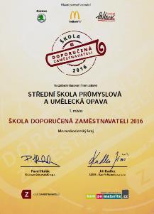 a.s., Tieto a další. Naše škola získala svou pozici mezi nejlepšími nepochybně i díky programu Naše škola, v jehož rámci uzavřela výhodné partnerství s řadou firem, zejména strojírenských.