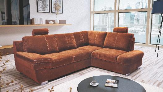 IDEAL Rohová pohovka s polohovacími záhlavníky. Obsahuje a rozklad.
