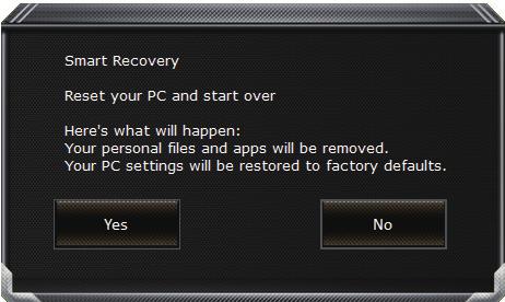 Čeština 4 Reset this PC - Kompletní obnova PC Ponechat soubory a data Vyberte účet a klikněte pokračovatvšechny aplikace budou odstraněny, všechna nastavení budou zrušena a systém bude obnoven, ale