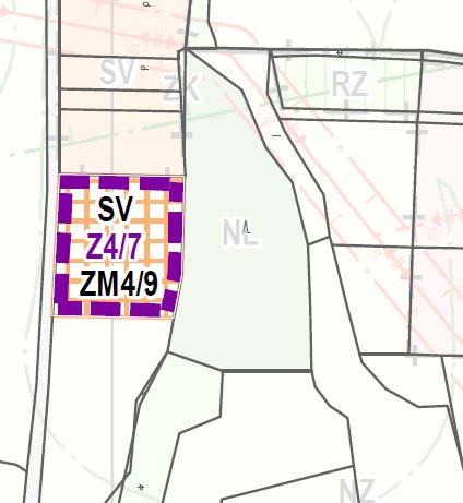 Z4/7, SV, 0,22 ha Plocha v k.ú. Dorní Žukov pro smíšené bydlení venkovské navazuje na stabilizované plochy bydlení. Je situována v ochranném pásmu lesa. Plocha nevyžaduje zábor orné půdy ve IV.