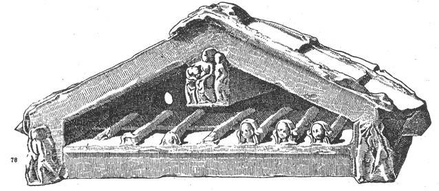 frontonem chrámu, 500 př. Kr.