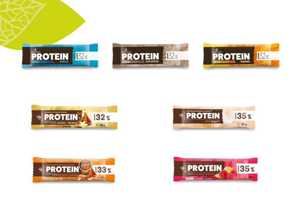 proteinové tyčinky Chutné proteinové tyčinky pro všechny, kteří mají rádi aktivní životní styl. Jedinečná pochoutka díky vysokému obsahu proteinu dodá rychlou energii.