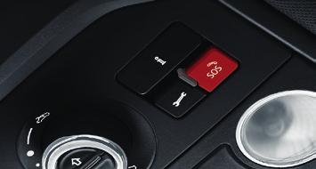 TLAČIDLO SOS Služby ŠKODA CONNECT zahŕňajú aj linku SOS. Tento núdzový systém sa aktivuje stlačením červeného tlačidla v hornom paneli.