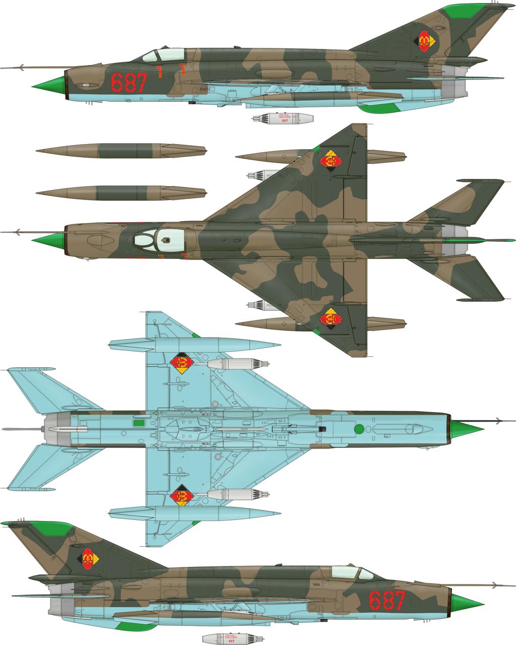 F MiG-21 MF,German Democratic Republic, Jagdfliegergeschwader, Preschen Airbase, 1990 Red 87 was assigned to JG- based at Preschen near the town of Forst through the eighties and into the nineties.