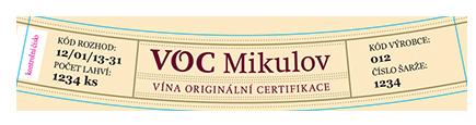 46 6.5. VOC MIKULOV Vína s označením VOC MIKULOV mohou vyrábět pouze vinaři, kteří jsou členy spolku V.O.C. MIKULOV, z. s. se sídlem v Mikulově.