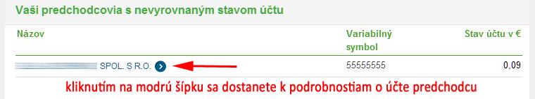 2.1 Predchodca s nevyrovnaným stavom účtu Niektorí platitelia vidia vo svojom stave účtu predchodcov (je to ten istý platiteľ, no s inou koncovkou) a má u seba tzv.