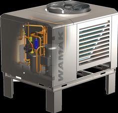AWK EVI Urban Kompaktné tepelné čerpadlá vzduch-voda vonkajšie prevedenie Vysoká teplota výstupnej vody do 65 C EVI technológia Rýchla inštalácia a uvedenie do prevádzky Regulované otáčky EC