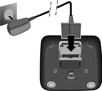 Uvedení do provozu Zapojení nabíječky (je-li součástí dodávky) Zapojte plochý kolík napájecího adaptéru 1.