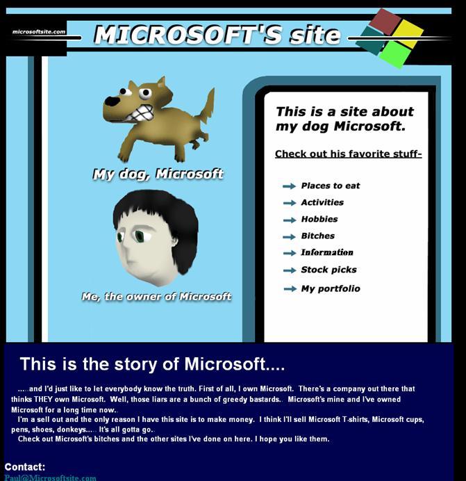 Příloha č. 2 Obr. 1 Náhled webové stránky na adrese www.microsoftsite.