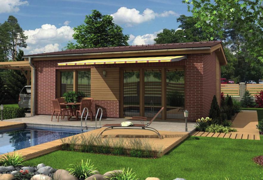 Rodinný dům STUDIO A nízkopodlažní dům - 60 m 2 Dispozice 2+1 Zastavěná plocha 60,6 m 2 Montovaný Bungalov Studio A