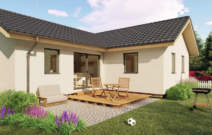 Rodinný dům NICOLE dřevostavba 88 m 2 / 102 m 2 Dispozice 3 místnosti Velikost 88 / 102 m 2 Jednopatrový rodinný dům