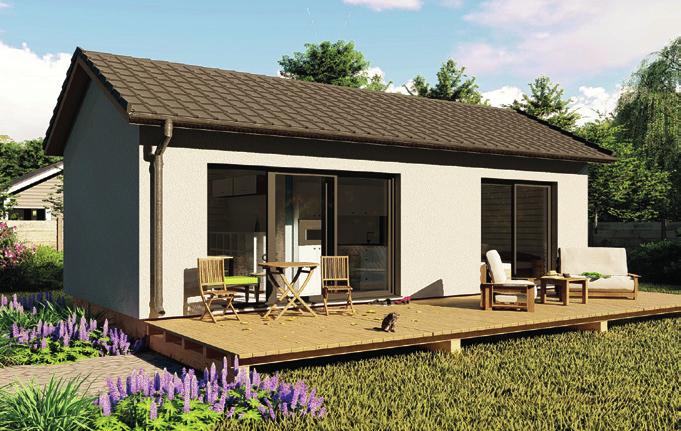 Moderní a úsporné řešení vašeho bydlení Mobilní dům FLORENCE sedlová střecha, plocha 37 m 2 Dispozice 2+1 Velikost 37 m 2 Materiál Technologie Izolace Plastová