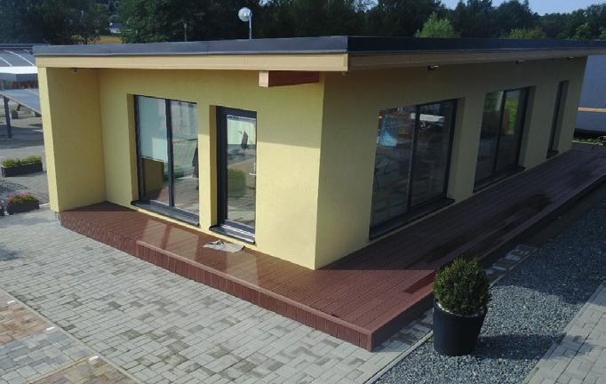 Rodinný dům LAURENCE pro celoroční bydlení - 60 m 2 Dispozice 2+1 Konstrukce SIP panely Tloušťka stěn 170 mm Montované domy stavíme