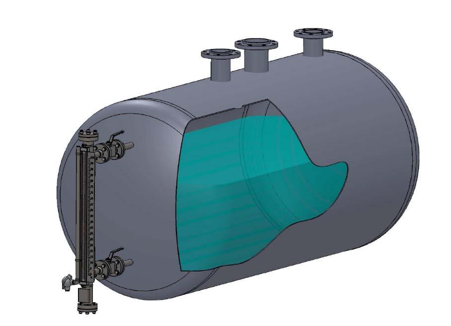 Funkce přístroje Hladinoměr se připojuje pomocí přírub nebo závitového připojení ve svislé poloze z boku k nádrži, v níž má být sledována hladina nebo rozhraní hladin měřené kapaliny.
