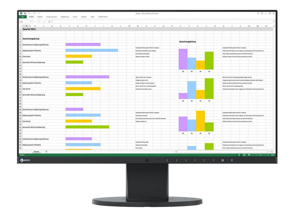 EV2450-BK Vaše výhody Monitor FlexScan EV2450 zaujme na první pohled extrémně tenkým rámečkem o síle pouhých 1mm. Atraktivní a kompaktní design se dokonale hodí do každé moderní kanceláře.