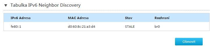 Zkontrolujte Tabulku IPv6 Neighbor Discovery Table Postup popisuje zobrazení stavu tabulky okolních zařízení IPv6. 1.