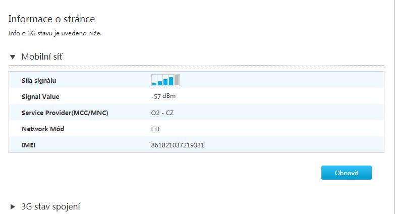Obrázek 15 Mobilní síť 3. Na hlavní stránce přístroje ZXHN H267A vyberte Internet > WAN> 3G, otevře se stránka 3G připojení. Tabulka 5 popisuje parametry konfigurace nové položky.